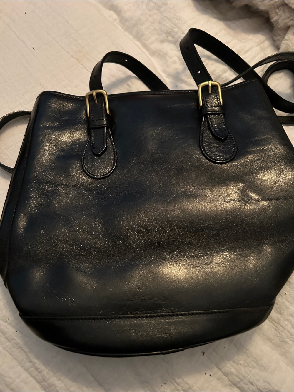 Cadillac pocket book Emblem Black Leather Tote Bag - Picture 5 of 6